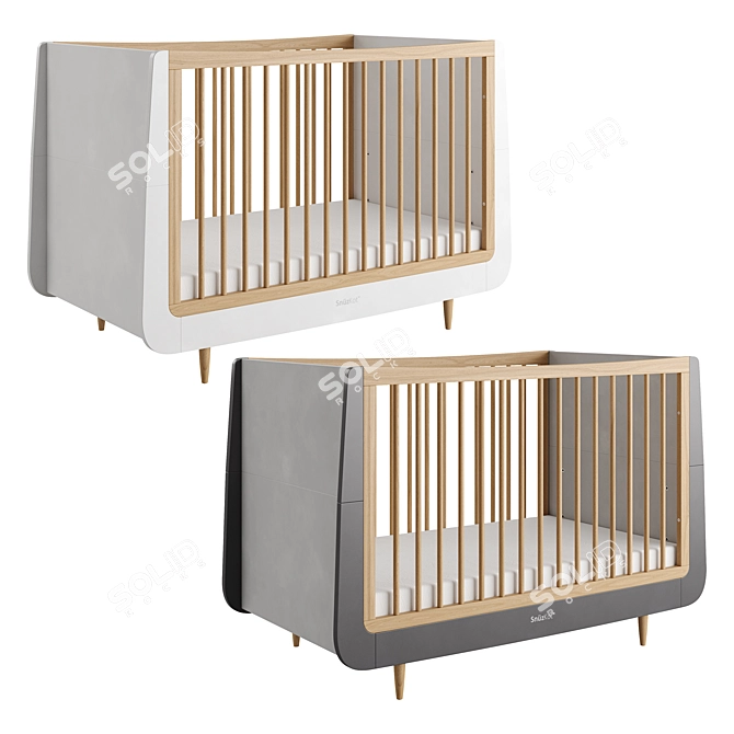 SnuzKot Skandi Cot Bed: Slate 3D model image 5