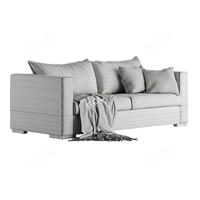 Classic Dark Grey Bouvier Sofa 3D model image 5