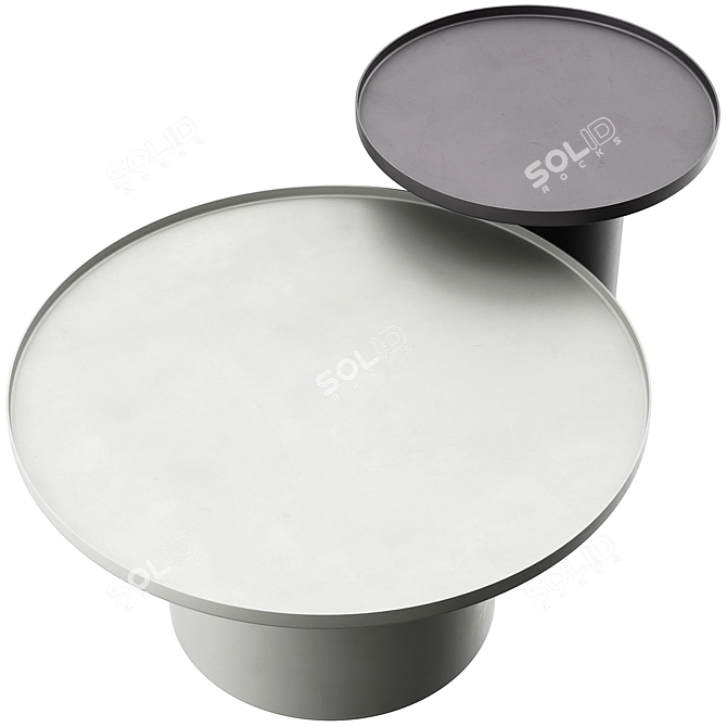 Modern Round Metal Coffee Table 3D model image 3