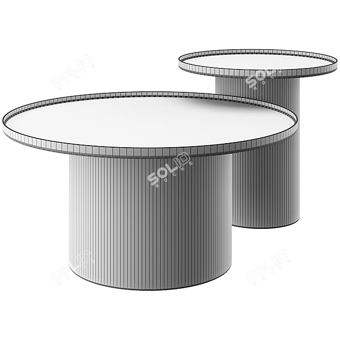 Modern Round Metal Coffee Table 3D model image 5