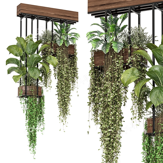 Metal Box Hanging Plants Set 3D model image 1