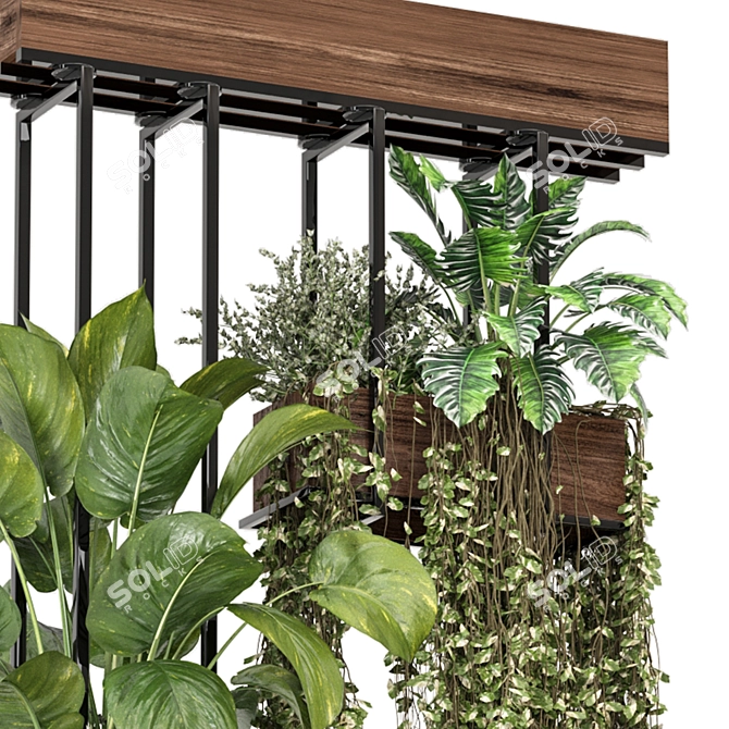 Metal Box Hanging Plants Set 3D model image 4