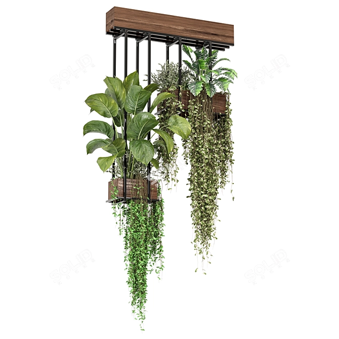 Metal Box Hanging Plants Set 3D model image 5