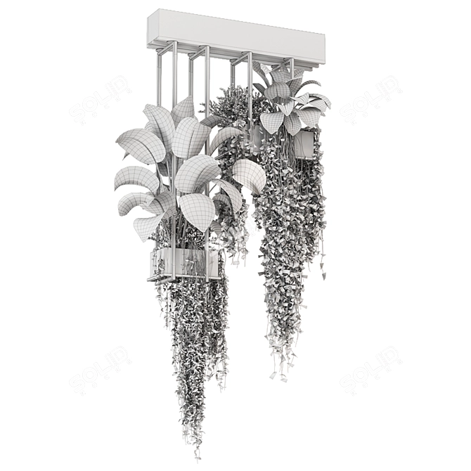 Metal Box Hanging Plants Set 3D model image 6