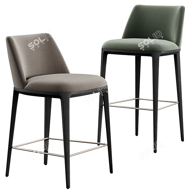 Elegant Bar Stool & Table 3D model image 4