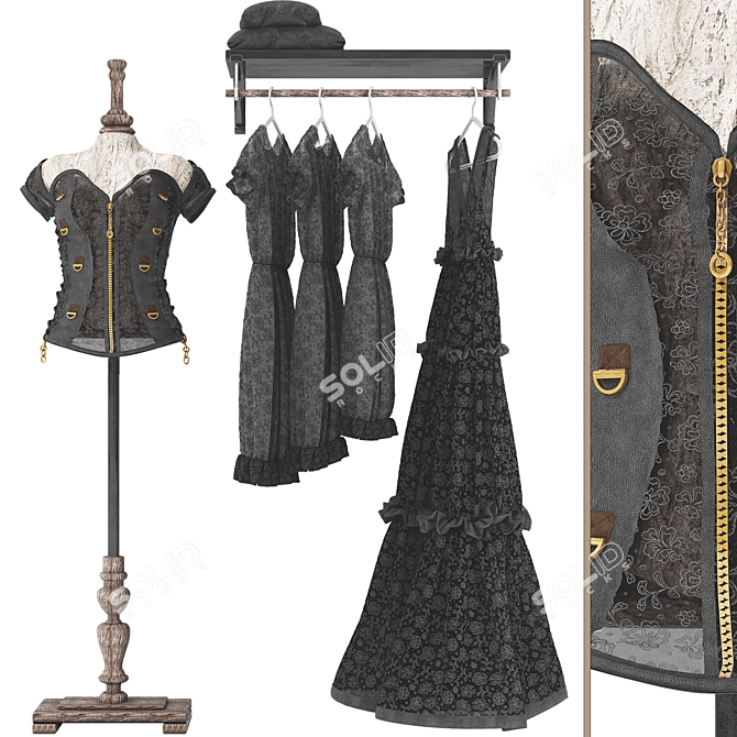 Gothic Sleeveless Clothing Max 2015 3D model image 2