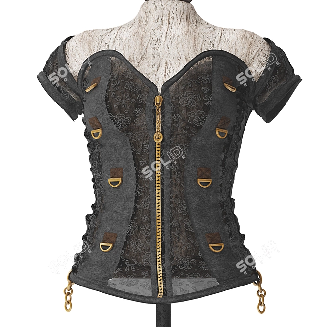 Gothic Sleeveless Clothing Max 2015 3D model image 3