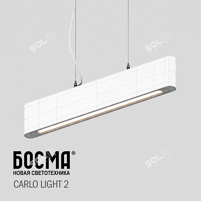 Carlo Light 2 Wooden Pendant Light 3D model image 3