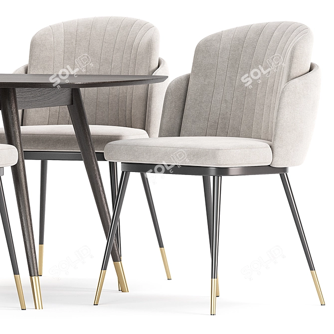 Modern Asteria Chair Dining Set 3D model image 2