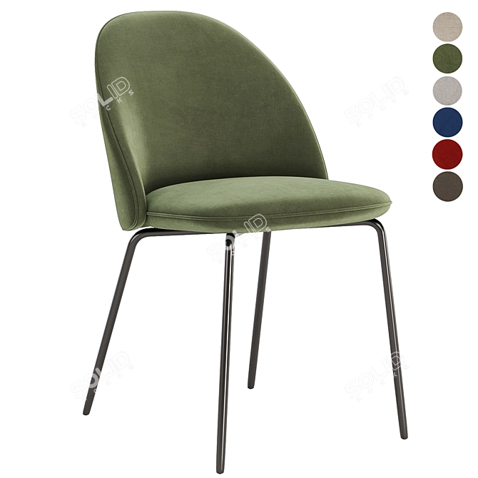 Iola Fabric Chair - 6 Colors 3D model image 1