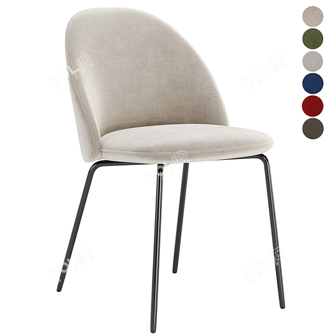 Iola Fabric Chair - 6 Colors 3D model image 2