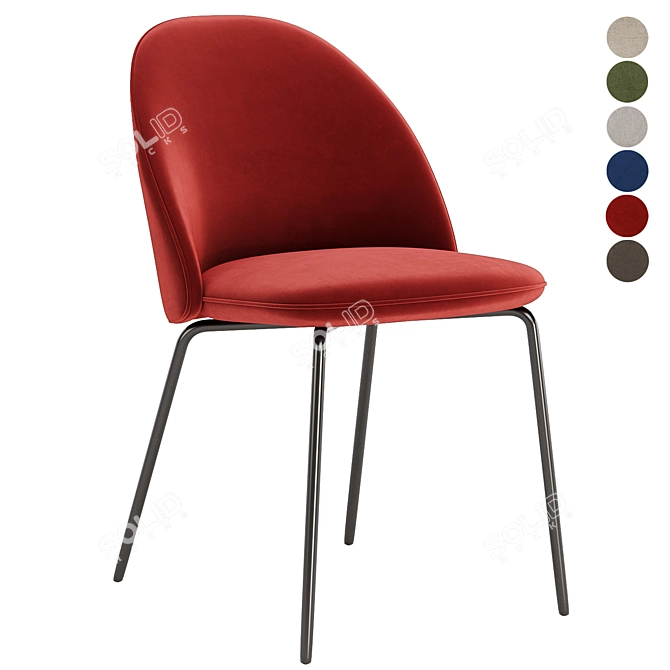 Iola Fabric Chair - 6 Colors 3D model image 3