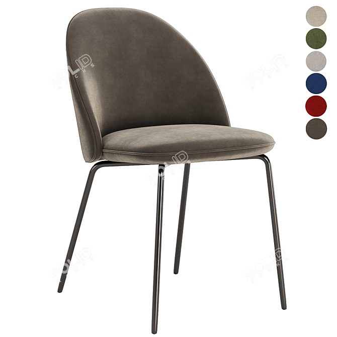 Iola Fabric Chair - 6 Colors 3D model image 4