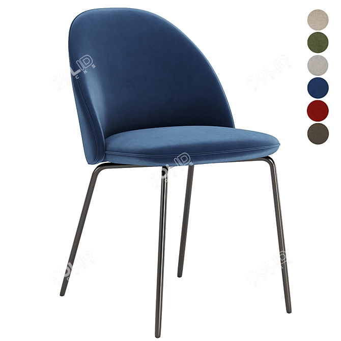 Iola Fabric Chair - 6 Colors 3D model image 5