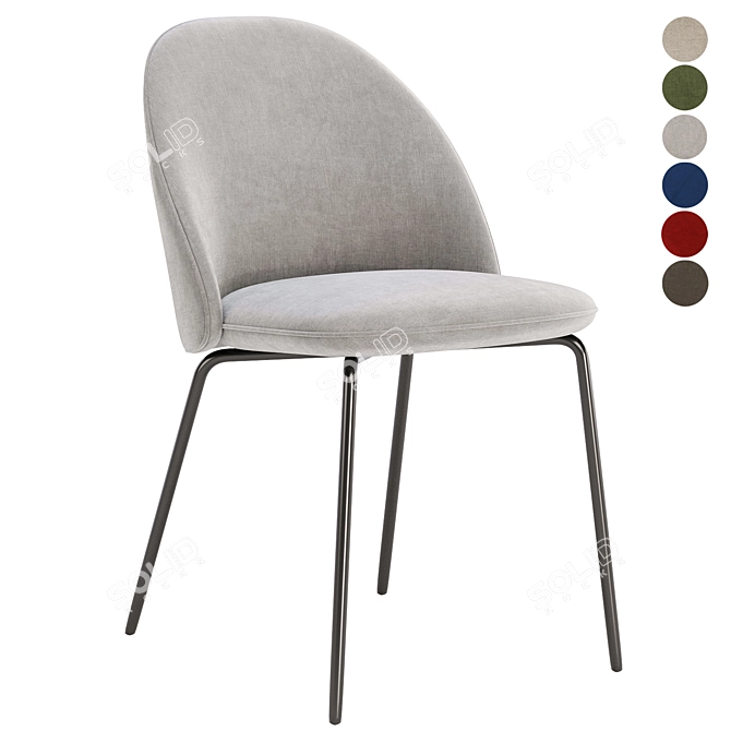 Iola Fabric Chair - 6 Colors 3D model image 6