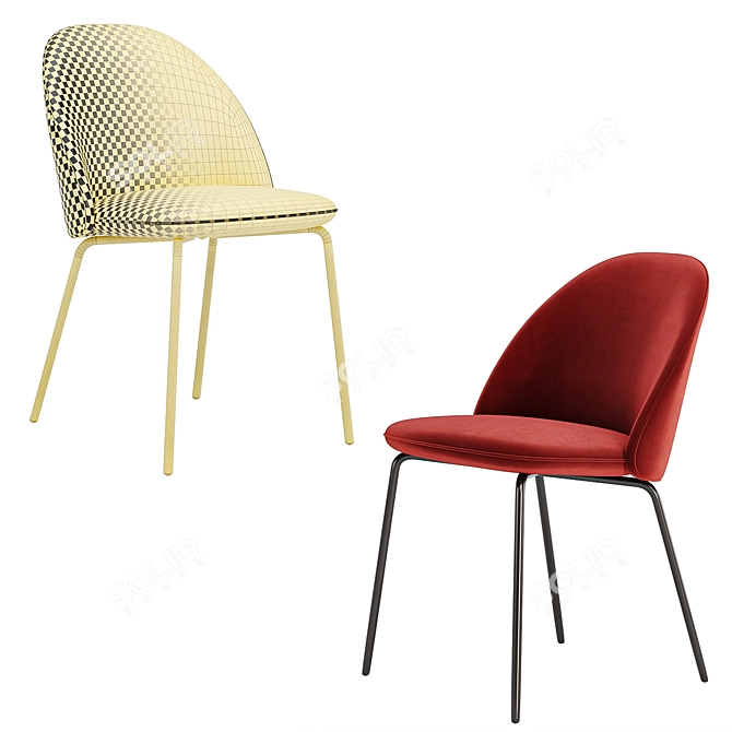 Iola Fabric Chair - 6 Colors 3D model image 7