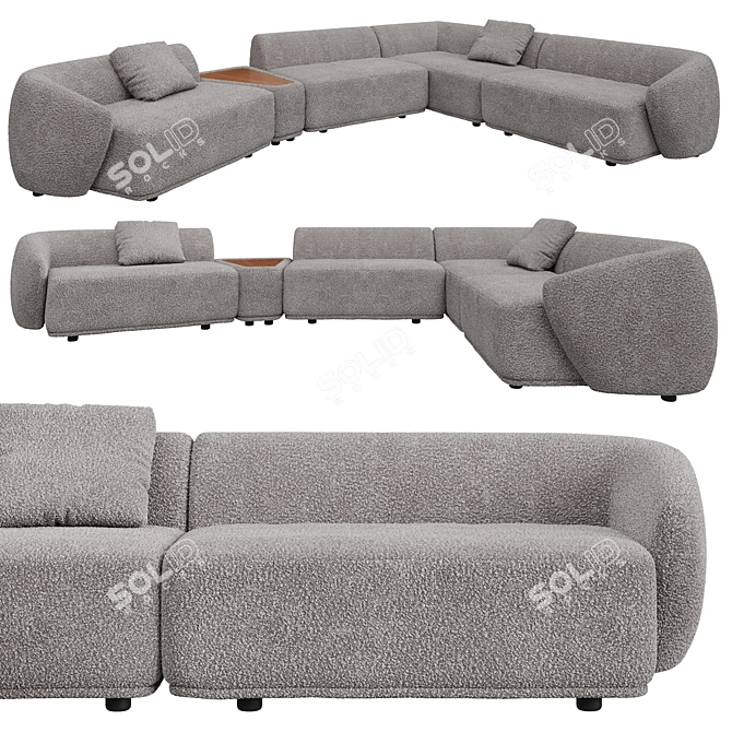 Elegant & Versatile Modular Sofa 3D model image 1