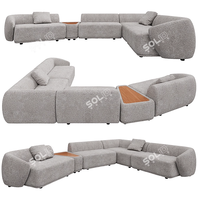 Elegant & Versatile Modular Sofa 3D model image 2