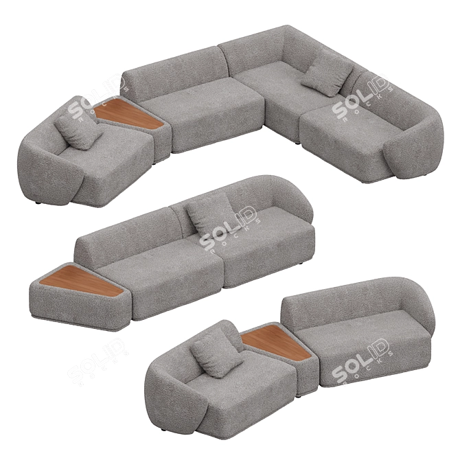 Elegant & Versatile Modular Sofa 3D model image 4