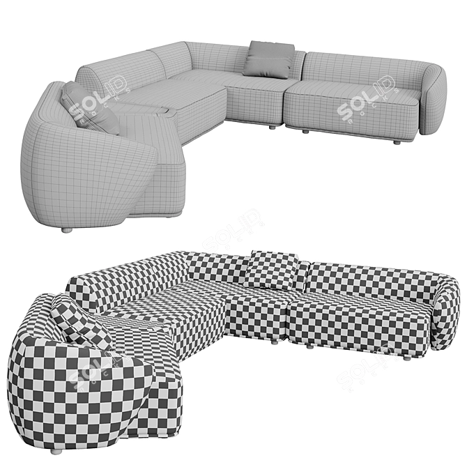 Elegant & Versatile Modular Sofa 3D model image 5