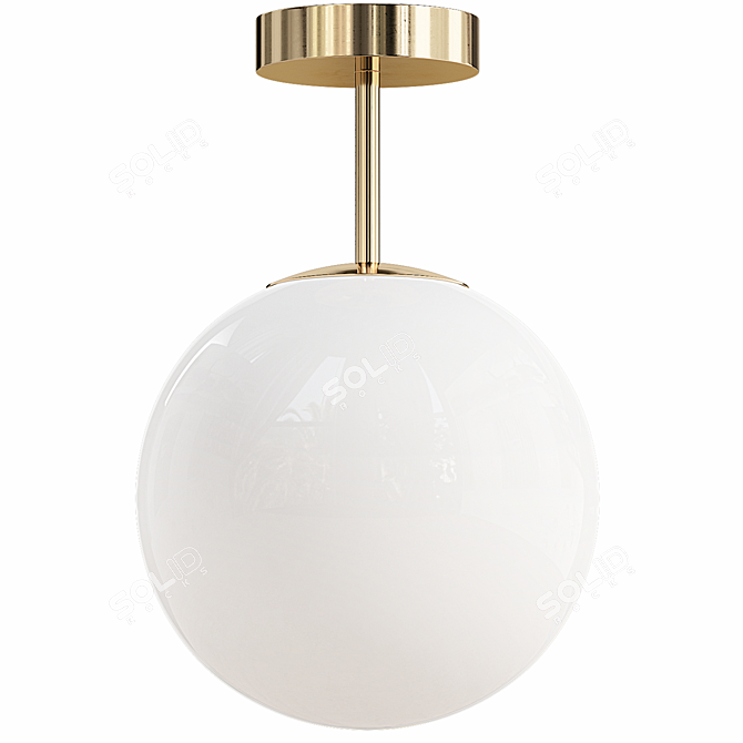 Modern Opal Glass Ceiling Lamp 3D model image 2