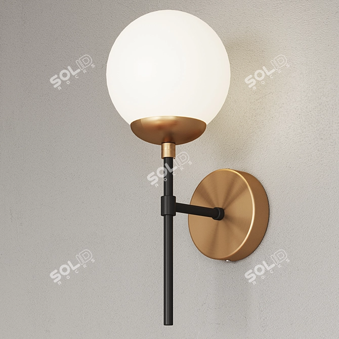 Elegant Bronze Wall Sconce 3D model image 2