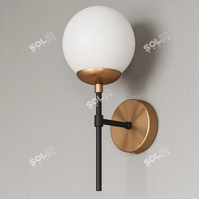 Elegant Bronze Wall Sconce 3D model image 3