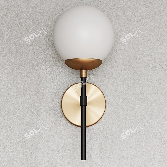 Elegant Bronze Wall Sconce 3D model image 6