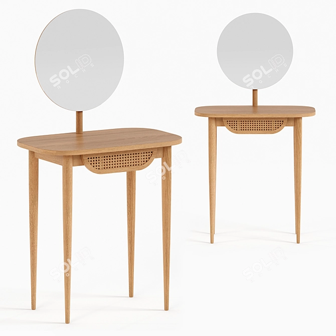 Retro Style Vanity Table 3D model image 1