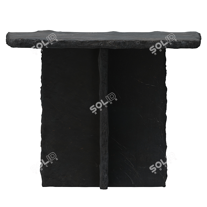 Rustic Slate Square Dining Table 3D model image 3