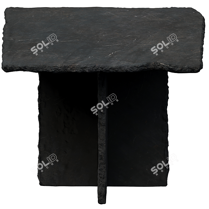 Rustic Slate Square Dining Table 3D model image 4