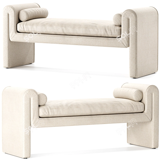 Modern Mitchell Accent Bench in 2 Tones 3D model image 2