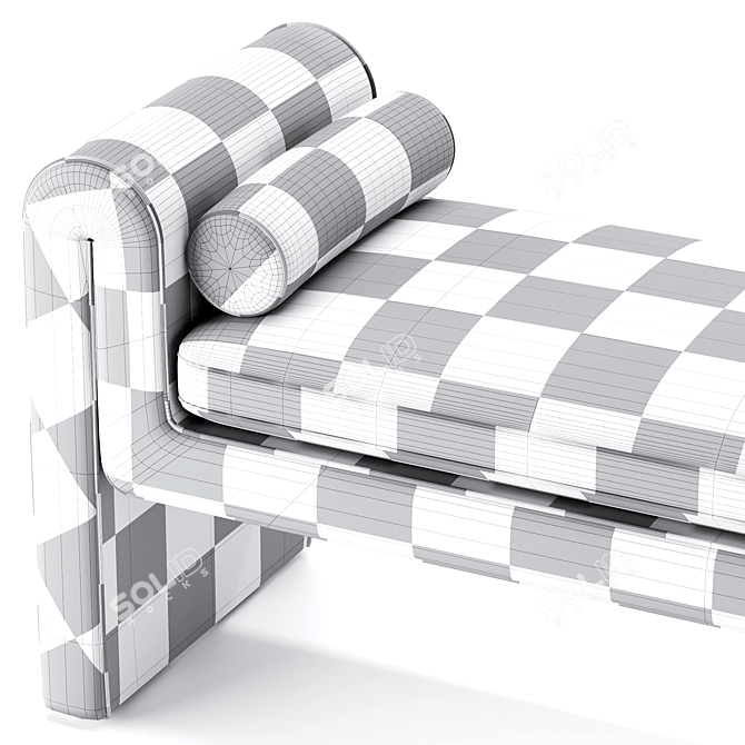 Modern Mitchell Accent Bench in 2 Tones 3D model image 4