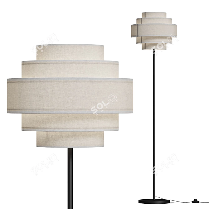 Elegant Miguel Floor Lamp 3D model image 1
