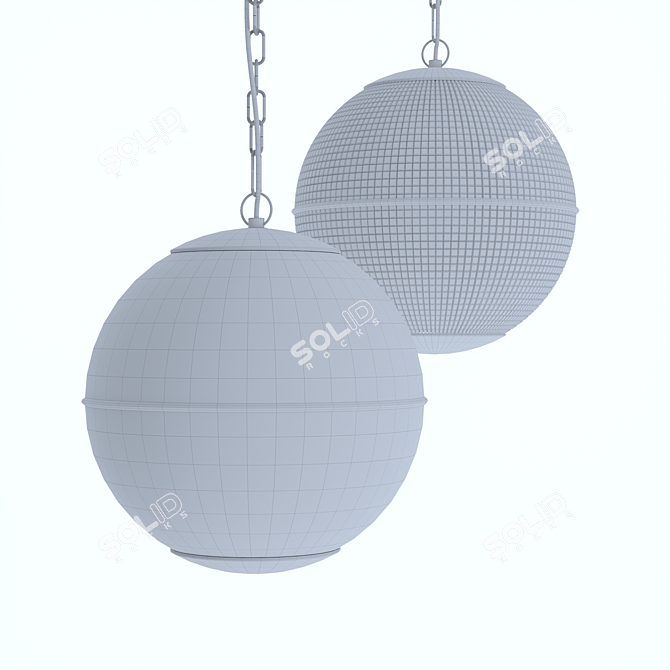 French Holophane Streetlight Lamps 3D model image 2