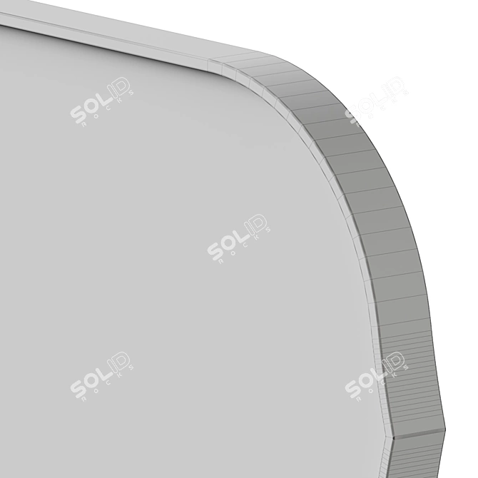 Modern Walnut Oval Wall Mirror 3D model image 7