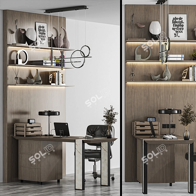 Modern Office Set Bundle 3D model image 2