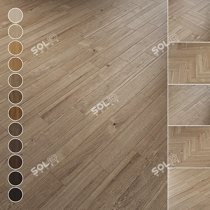 Oak Parquet Collection 091 3D model image 1