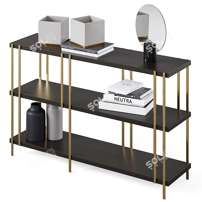 Elegant Shelving Set & Decor 3D model image 4