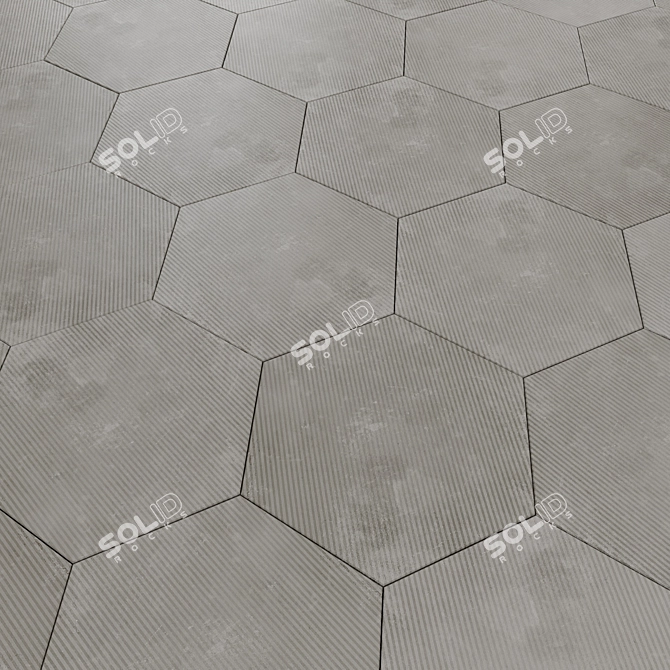 Hexagon Urban Ceramic Tiles 3D model image 2