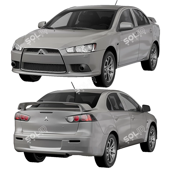 Mitsubishi Lancer 10 3D Model 3D model image 1