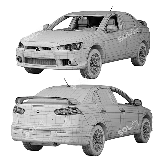 Mitsubishi Lancer 10 3D Model 3D model image 5