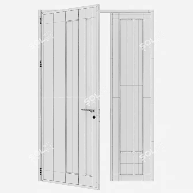 Corona Aluminium Door 3D Model 3D model image 4