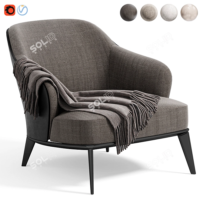 Modern Leslie Armchair by Minotti 3D model image 1