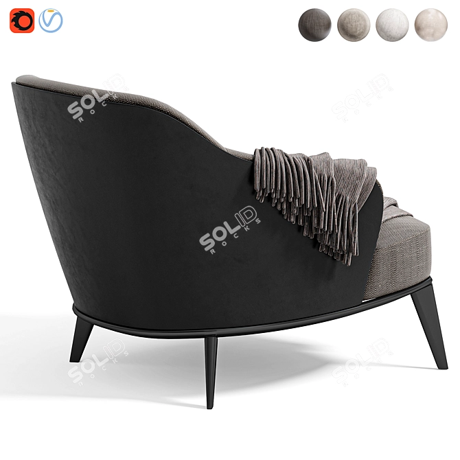 Modern Leslie Armchair by Minotti 3D model image 3