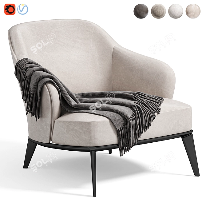 Modern Leslie Armchair by Minotti 3D model image 6