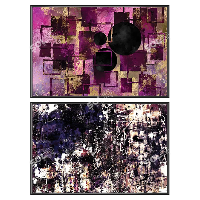 Artwork Set with Multiple Frames 3D model image 1