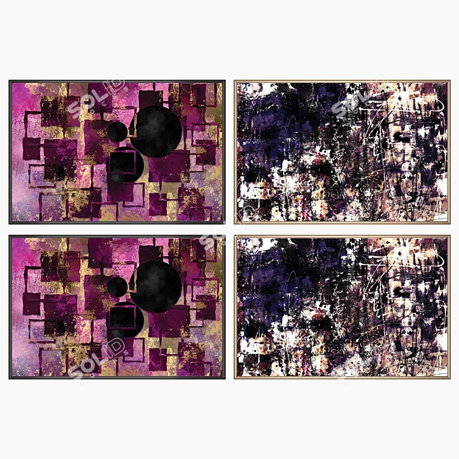 Artwork Set with Multiple Frames 3D model image 2