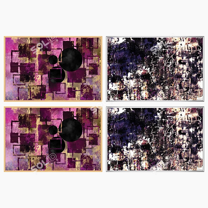 Artwork Set with Multiple Frames 3D model image 3