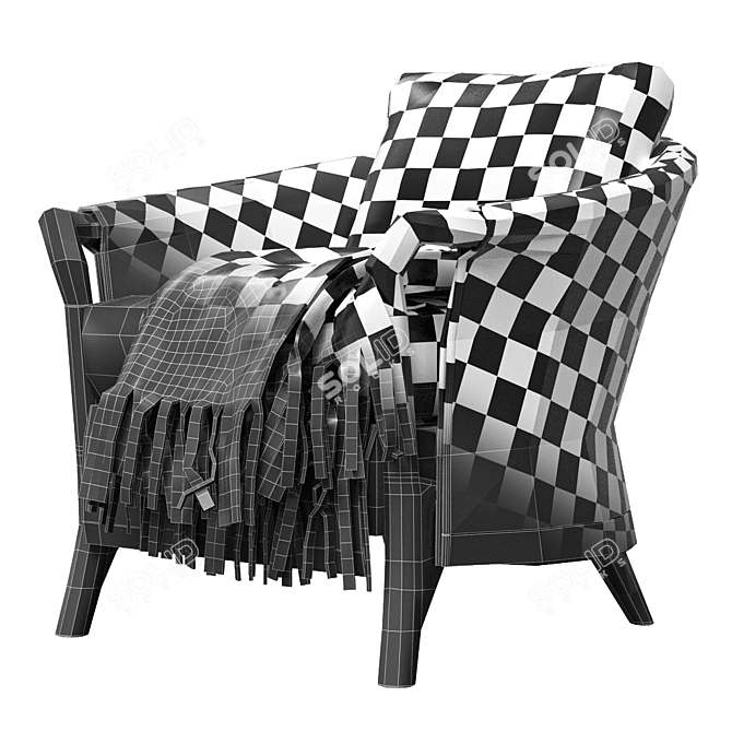 Modern Italian Armchair by Giorgetti 3D model image 4